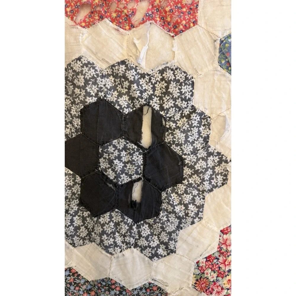 Vintage Grandmother's Flower Garden Quilt 89